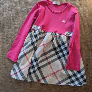 Girls Burberry brit long sleeve dress